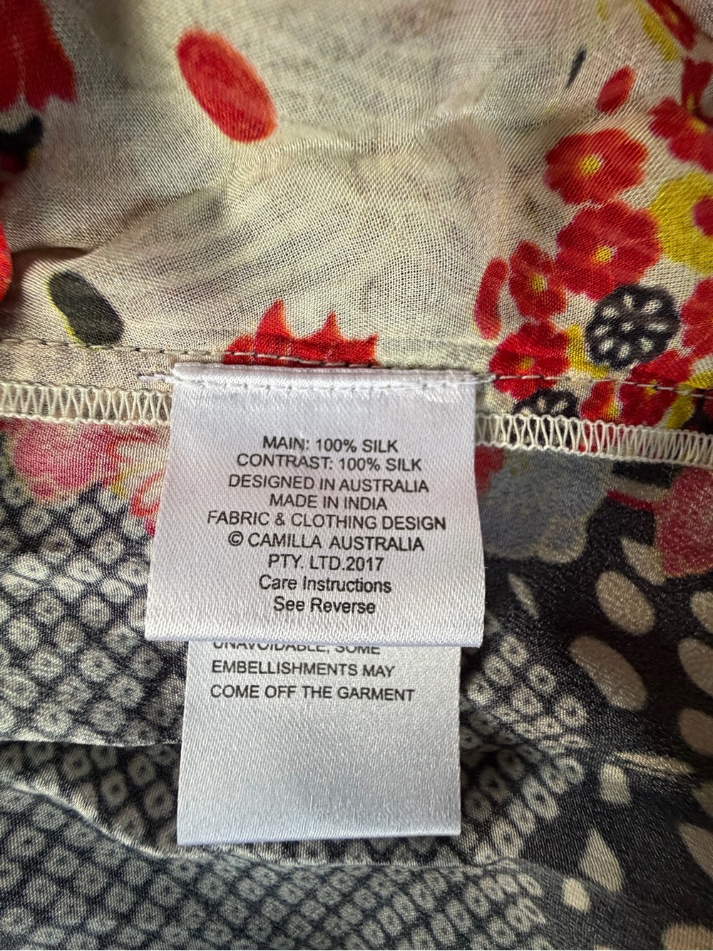 Camilla Multicolor Printed Maxi Skirt in Red, Black and Cream - Picture 10 of 10